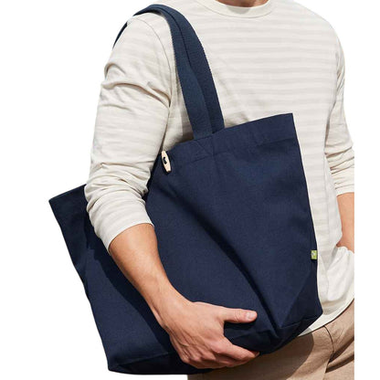 Black - Back - Westford Mill Organic Marina Tote Shopping Bag (20L)