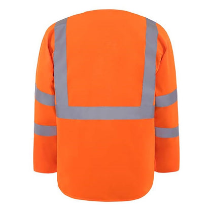 Hi Vis Orange - Side - Yoko Mens Executive Hi-Vis Long Sleeve Safety Waistcoat