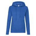 Royal - Front - Fruit Of The Loom Ladies Lady Fit Hooded Sweatshirt - Hoodie