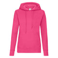 Fuchsia - Front - Fruit Of The Loom Ladies Lady Fit Hooded Sweatshirt - Hoodie