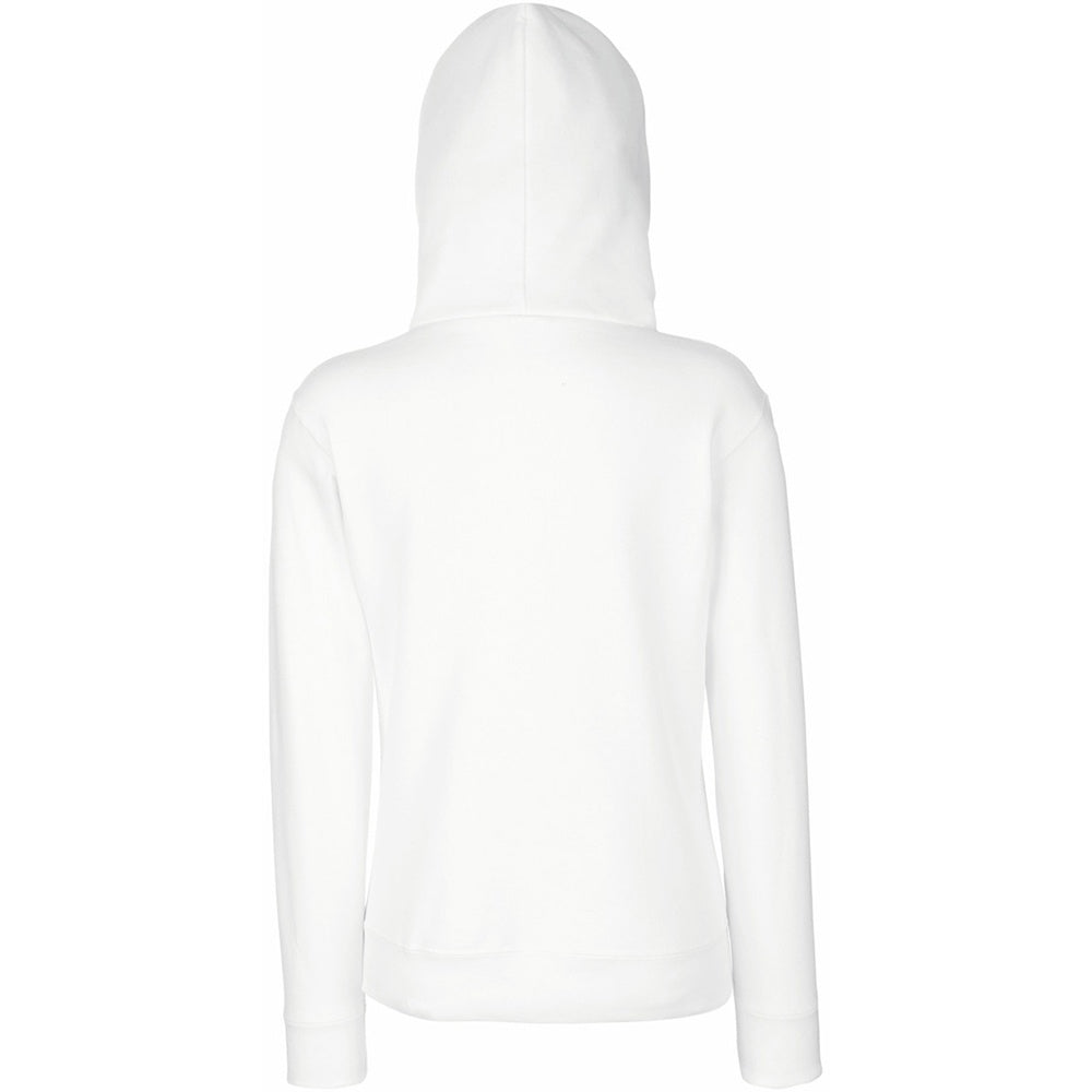 White - Back - Fruit Of The Loom Ladies Lady Fit Hooded Sweatshirt - Hoodie