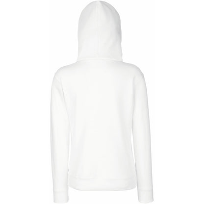 White - Back - Fruit Of The Loom Ladies Lady Fit Hooded Sweatshirt - Hoodie