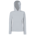 Heather Grey - Back - Fruit Of The Loom Ladies Lady Fit Hooded Sweatshirt - Hoodie