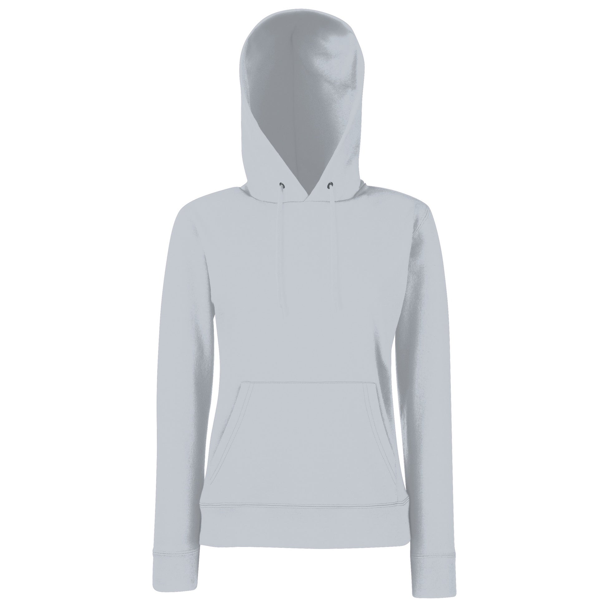 Heather Grey - Back - Fruit Of The Loom Ladies Lady Fit Hooded Sweatshirt - Hoodie