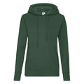 Bottle Green - Front - Fruit Of The Loom Ladies Lady Fit Hooded Sweatshirt - Hoodie