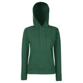 Bottle Green - Back - Fruit Of The Loom Ladies Lady Fit Hooded Sweatshirt - Hoodie