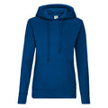 Navy - Front - Fruit Of The Loom Ladies Lady Fit Hooded Sweatshirt - Hoodie