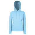 Sky Blue - Back - Fruit Of The Loom Ladies Lady Fit Hooded Sweatshirt - Hoodie