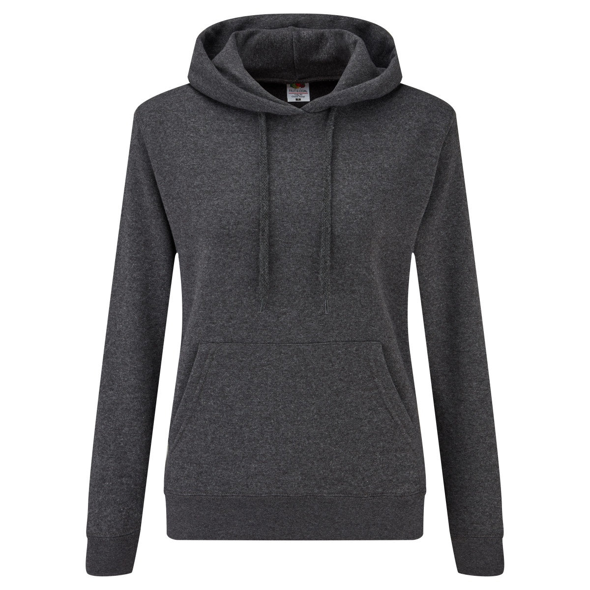 Dark Heather - Front - Fruit Of The Loom Ladies Lady Fit Hooded Sweatshirt - Hoodie