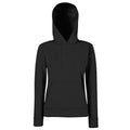 Black - Back - Fruit Of The Loom Ladies Lady Fit Hooded Sweatshirt - Hoodie