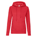 Red - Front - Fruit Of The Loom Ladies Lady Fit Hooded Sweatshirt - Hoodie