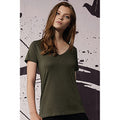 Khaki - Side - B&C Womens-Ladies Favourite Organic Cotton V-Neck T-Shirt