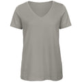 Light Grey - Front - B&C Womens-Ladies Favourite Organic Cotton V-Neck T-Shirt