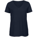 Navy Blue - Front - B&C Womens-Ladies Favourite Organic Cotton V-Neck T-Shirt