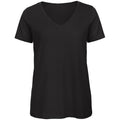 Black - Front - B&C Womens-Ladies Favourite Organic Cotton V-Neck T-Shirt