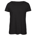 Black - Front - B&C Womens-Ladies Favourite Cotton Triblend T-Shirt