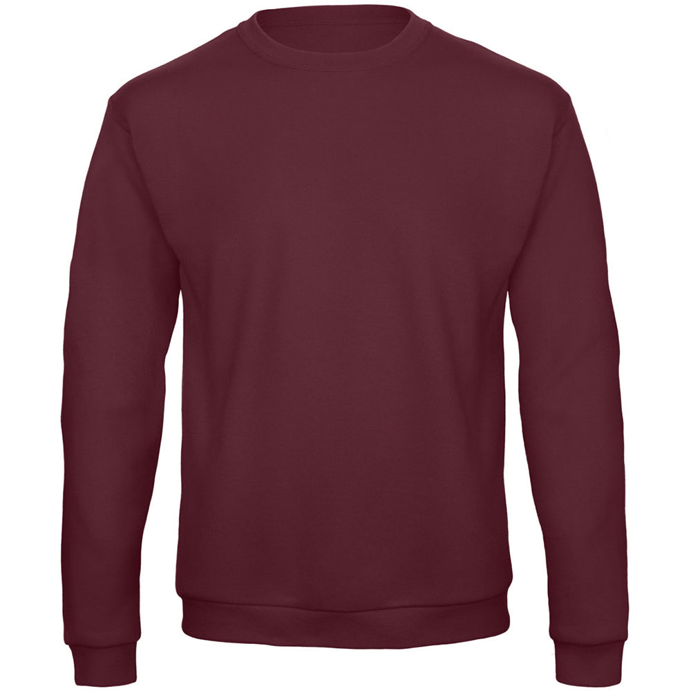 Burgundy - Front - B&C Adults Unisex ID. 202 50-50 Sweatshirt