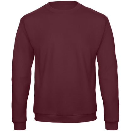Burgundy - Front - B&C Adults Unisex ID. 202 50-50 Sweatshirt