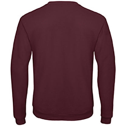 Burgundy - Back - B&C Adults Unisex ID. 202 50-50 Sweatshirt