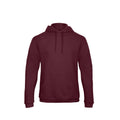 Burgundy - Front - B&C Adults Unisex ID. 203 50-50 Hooded Sweatshirt