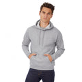 Heather Grey - Back - B&C Adults Unisex ID. 203 50-50 Hooded Sweatshirt