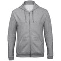 Heather Grey - Front - B&C Adults Unisex ID.205 50-50 Full Zip Hooded Sweatshirt