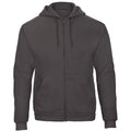 Anthracite - Front - B&C Adults Unisex ID.205 50-50 Full Zip Hooded Sweatshirt