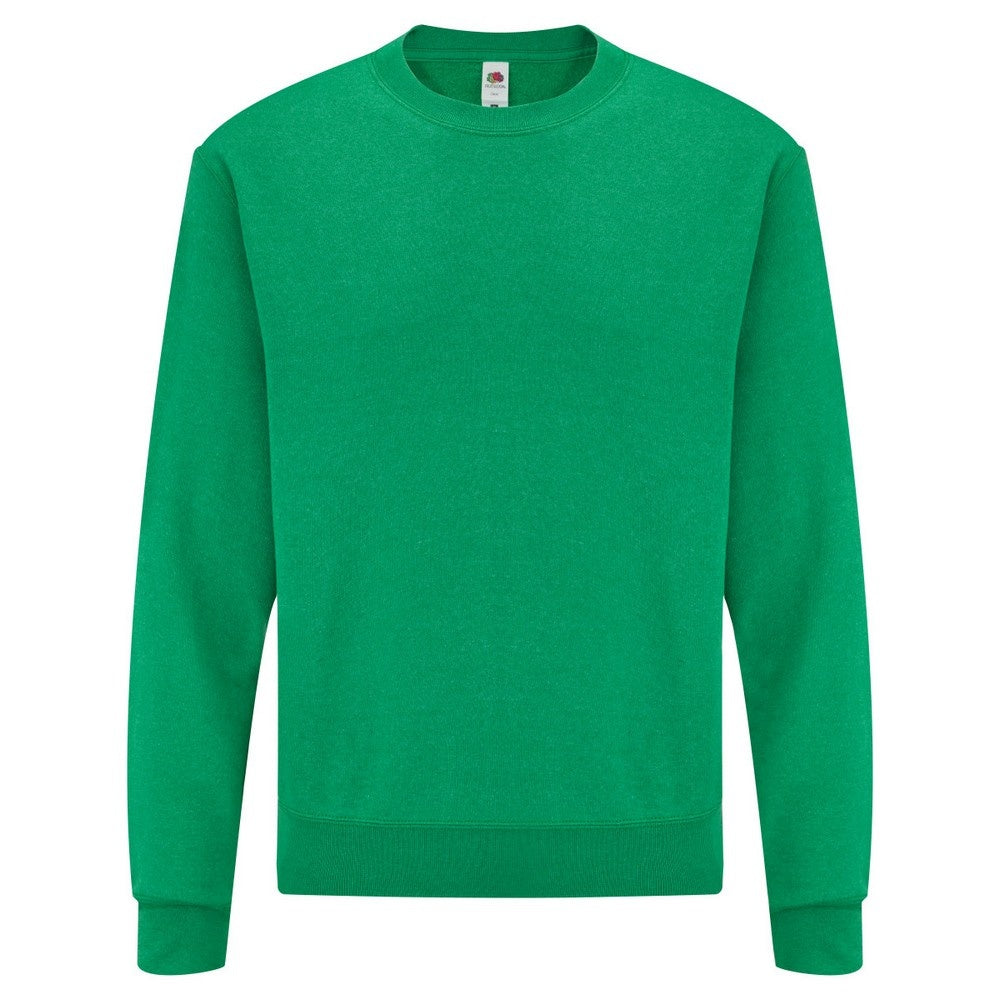 Heather Green - Front - Fruit Of The Loom Mens Set-In Belcoro® Yarn Sweatshirt