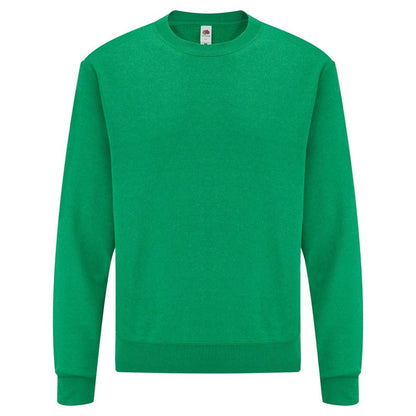 Heather Green - Front - Fruit Of The Loom Mens Set-In Belcoro® Yarn Sweatshirt