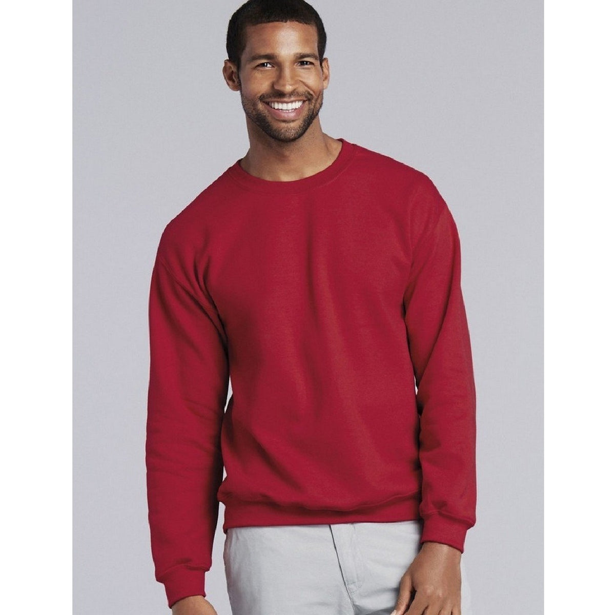 Heather Red - Back - Fruit Of The Loom Mens Set-In Belcoro® Yarn Sweatshirt