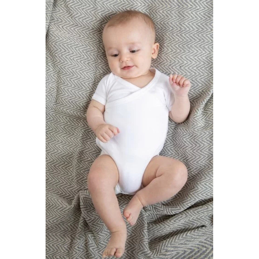 White - Back - Babybugz Baby Unisex Organic Cotton Kimono Bodysuit