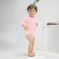 Powder Pink - Back - Babybugz Baby Unisex Organic Long Sleeve Bodysuit