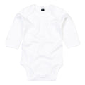 White - Front - Babybugz Baby Unisex Organic Long Sleeve Bodysuit