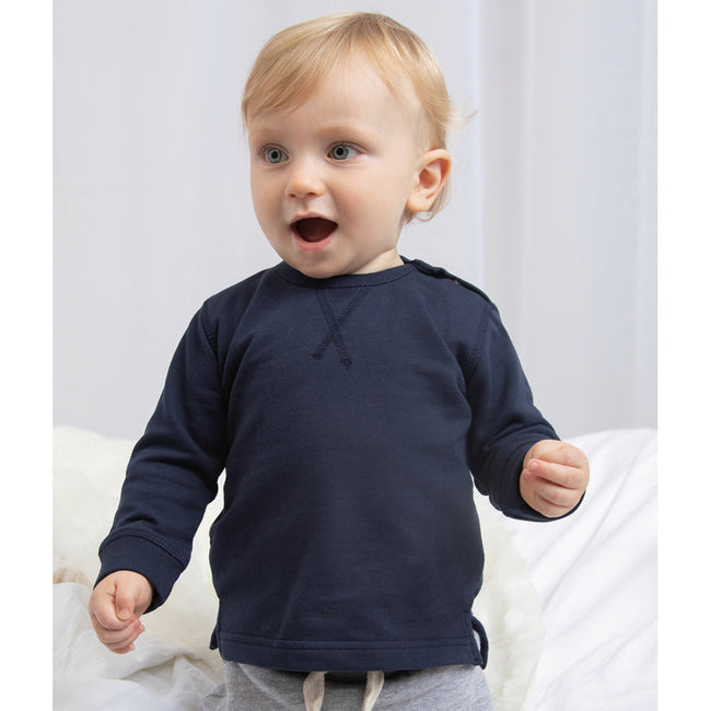 Nautical Navy - Side - Babybugz Baby Unisex Cotton Rich Sweatshirt