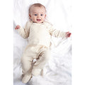 Natural - Side - Babybugz Baby Unisex Organic Cotton Envelope Neck Sleepsuit