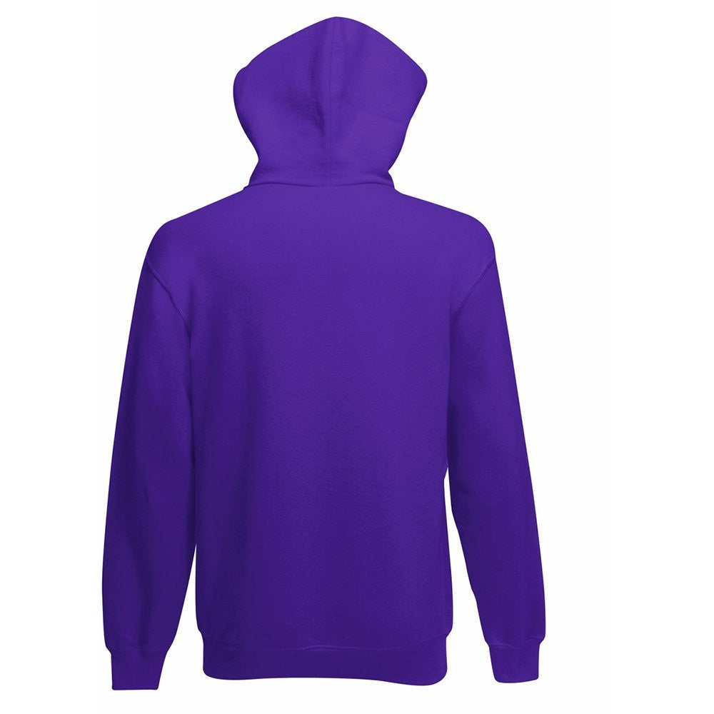 Purple - Back - Fruit Of The Loom Mens Hooded Sweatshirt - Hoodie
