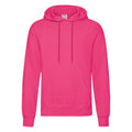 Fuchsia - Front - Fruit Of The Loom Mens Hooded Sweatshirt - Hoodie