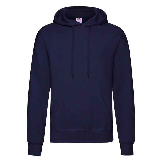 Navy - Front - Fruit Of The Loom Mens Hooded Sweatshirt - Hoodie