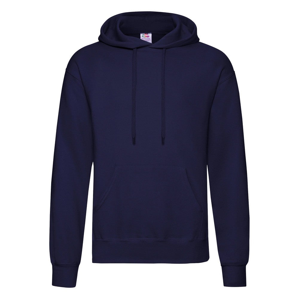 Navy - Front - Fruit Of The Loom Mens Hooded Sweatshirt - Hoodie