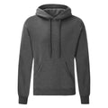 Dark Heather - Front - Fruit Of The Loom Mens Hooded Sweatshirt - Hoodie