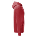 Heather Red - Side - Fruit Of The Loom Mens Hooded Sweatshirt - Hoodie