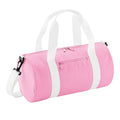 Classic Pink-White - Front - Bagbase Mini Barrel Shoulder Bag