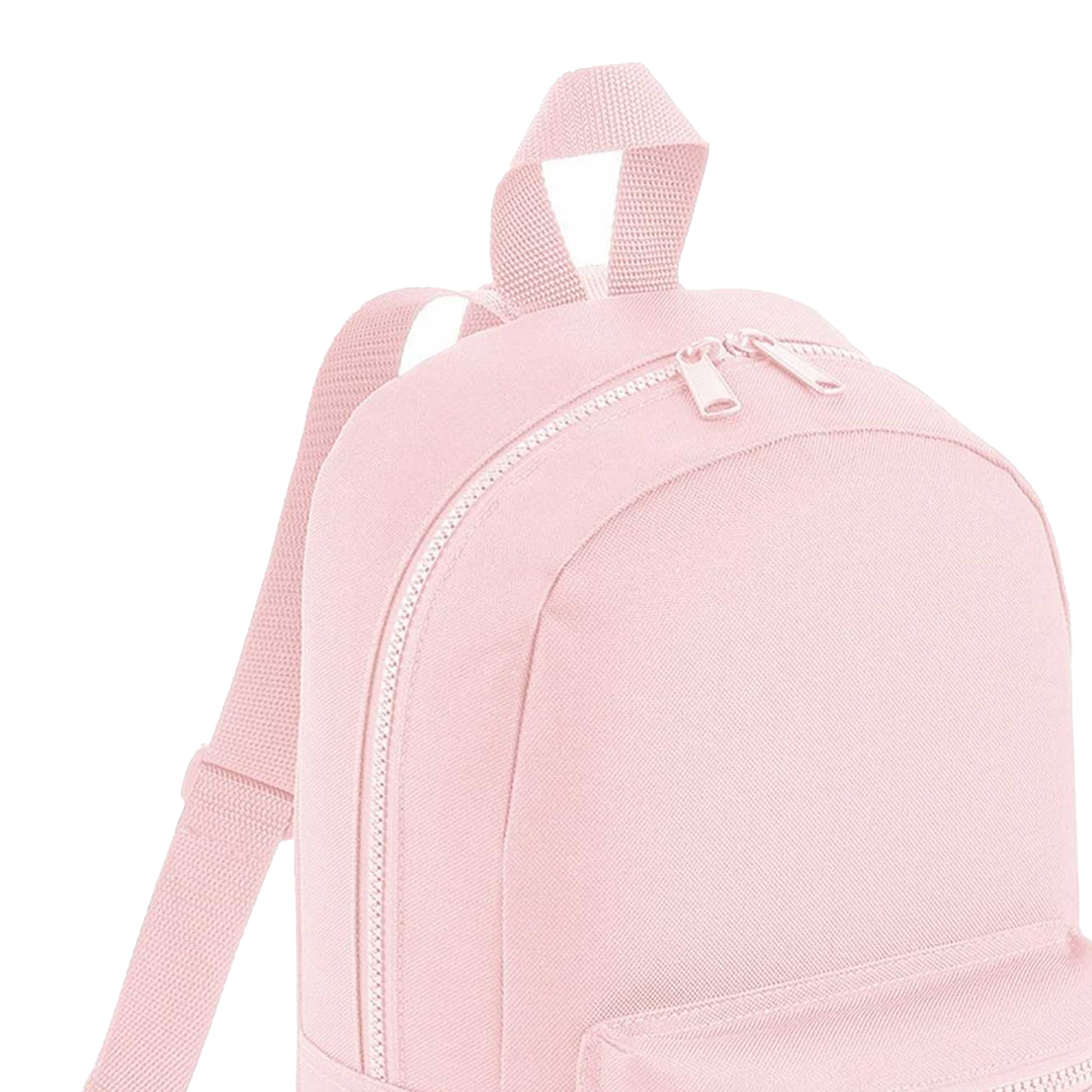 Powder Pink - Back - Bagbase Mini Essential Backpack-Rucksack Bag