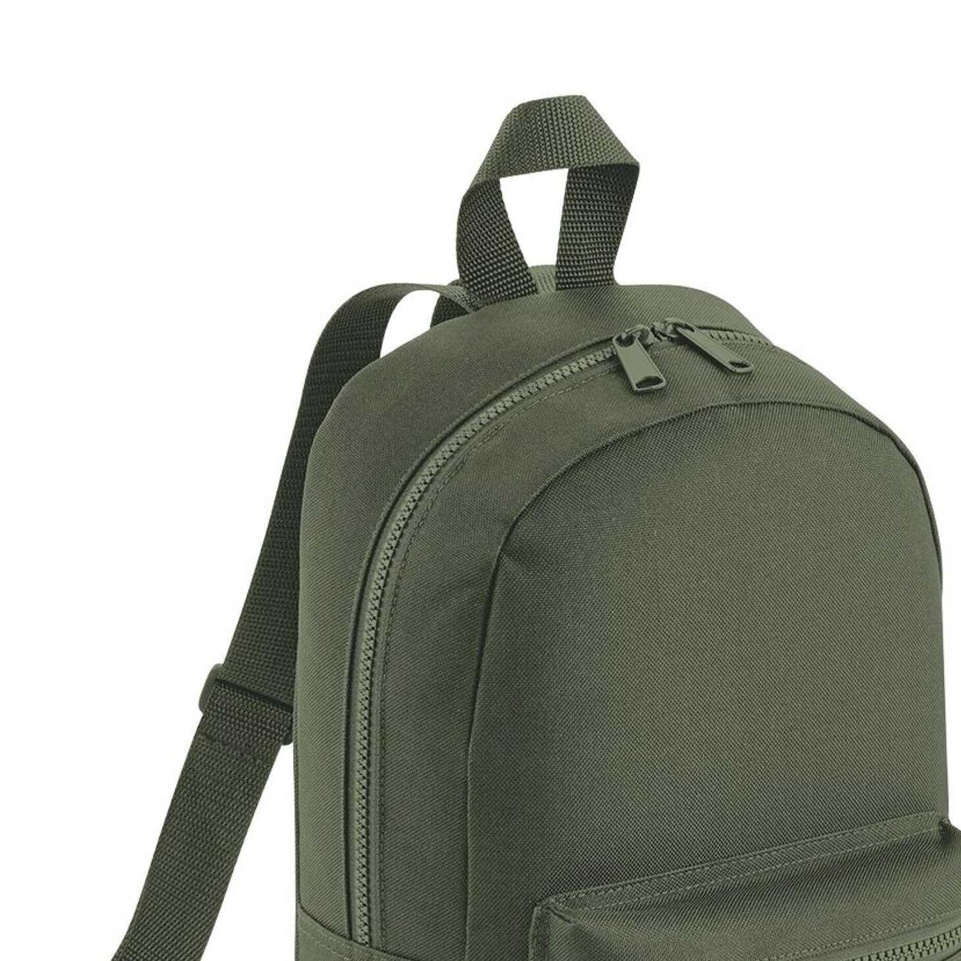 Olive Green - Back - Bagbase Mini Essential Backpack-Rucksack Bag