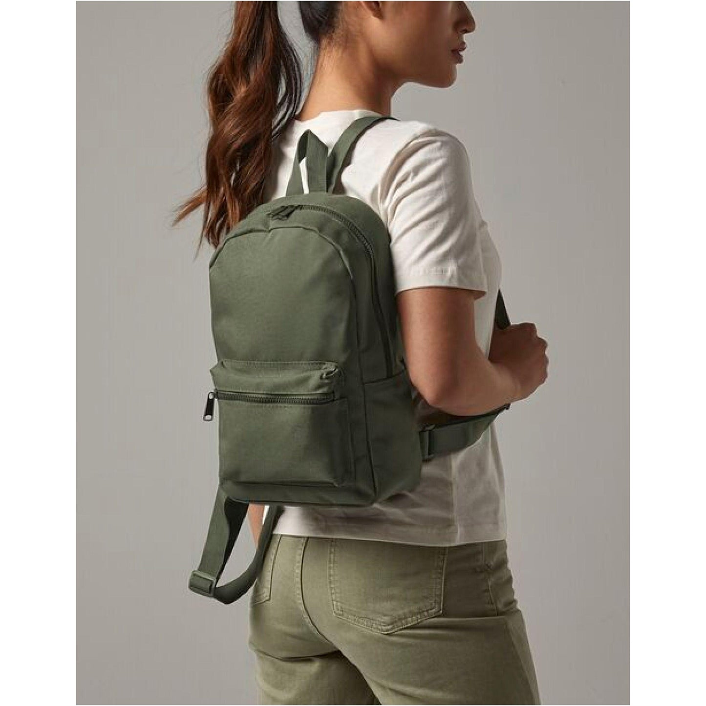 Natural - Front - Bagbase Mini Essential Backpack-Rucksack Bag