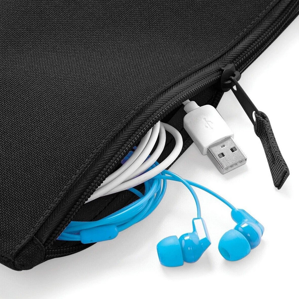 Black - Back - Bagbase Grab Zip Pocket Pouch Bag