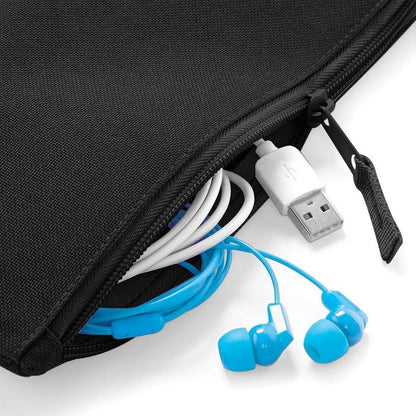 Black - Back - Bagbase Grab Zip Pocket Pouch Bag