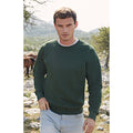 Classic Olive - Back - Fruit Of The Loom Mens Raglan Sleeve Belcoro® Sweatshirt