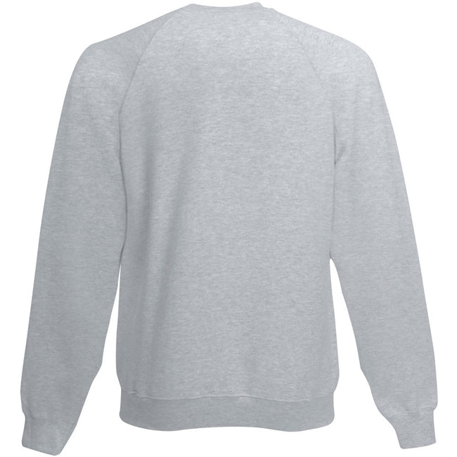 Heather Grey - Back - Fruit Of The Loom Mens Raglan Sleeve Belcoro® Sweatshirt
