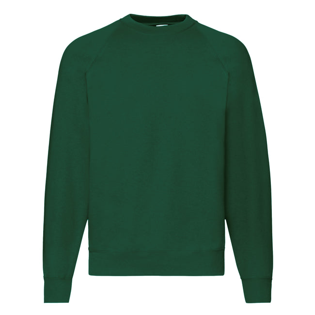 Bottle Green - Front - Fruit Of The Loom Mens Raglan Sleeve Belcoro® Sweatshirt